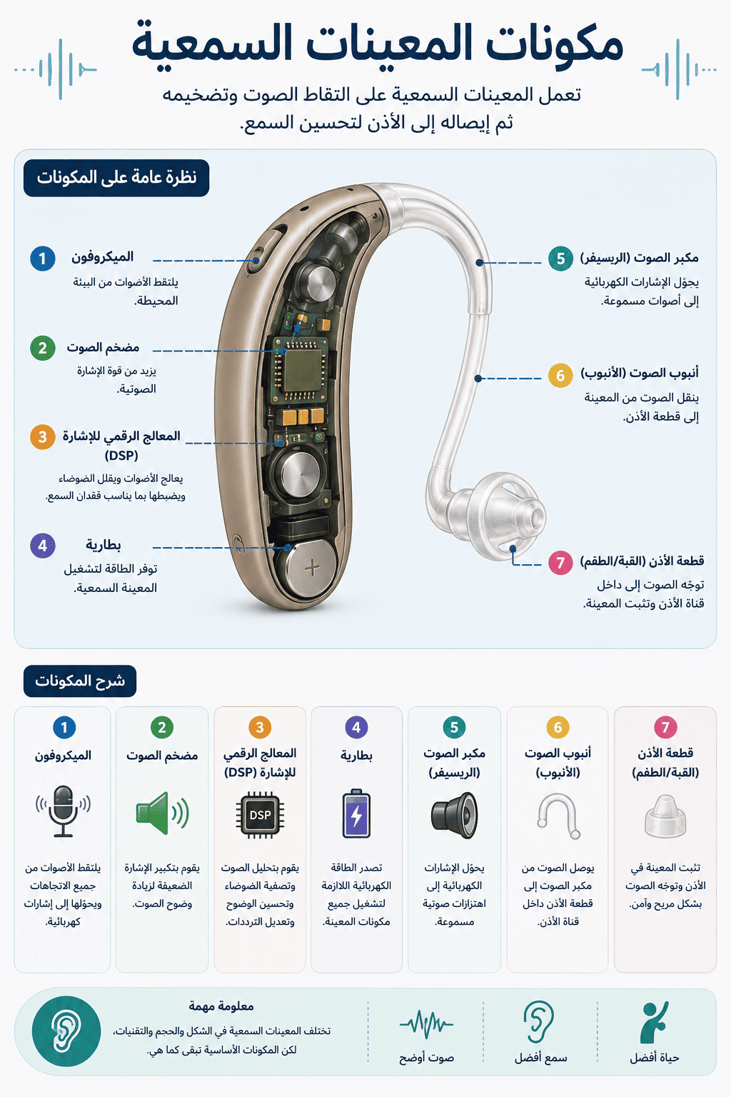 مكونات المعينات السمعية: ما الذي يجعلها تعمل؟
