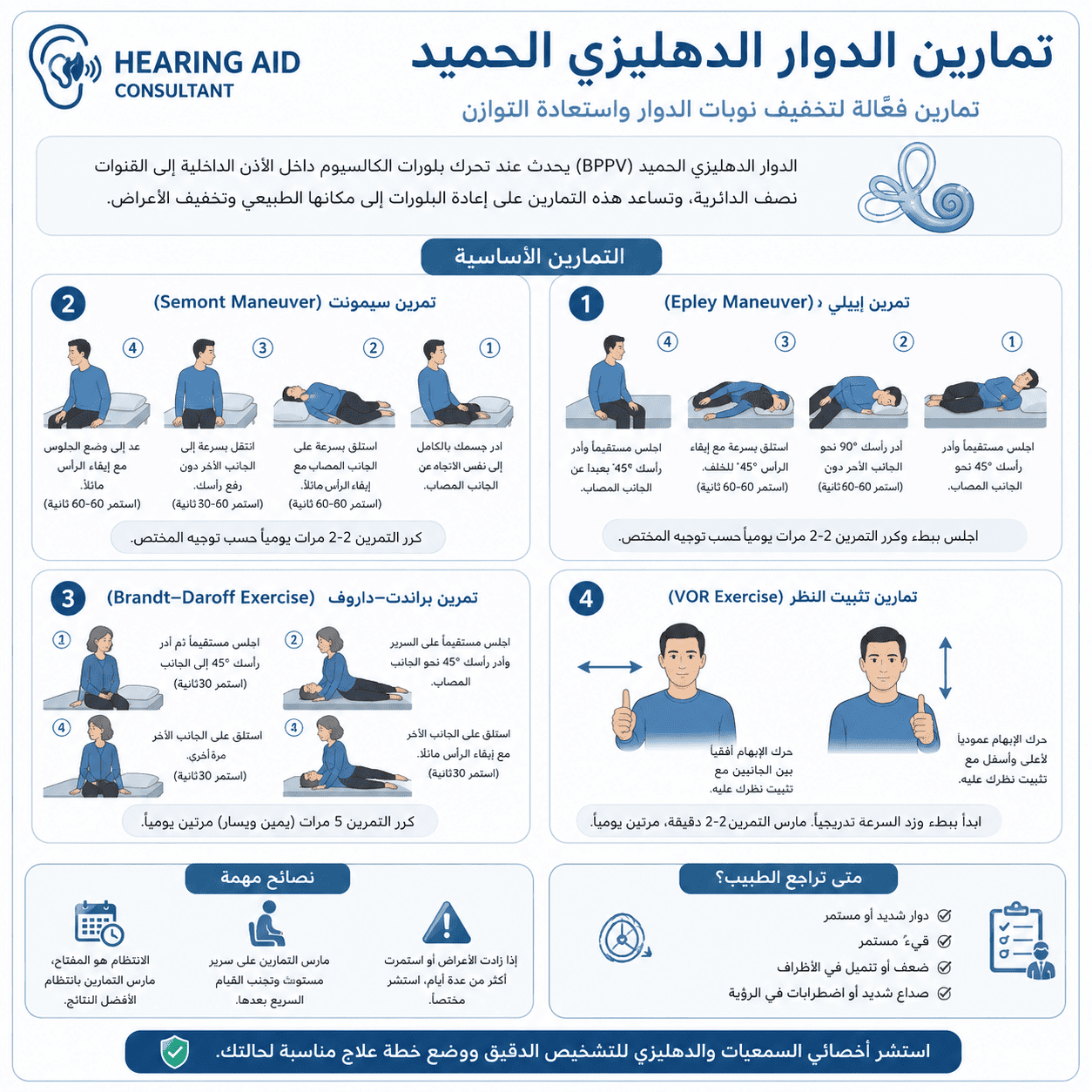 تمارين الدوار الدهليزي الحميد