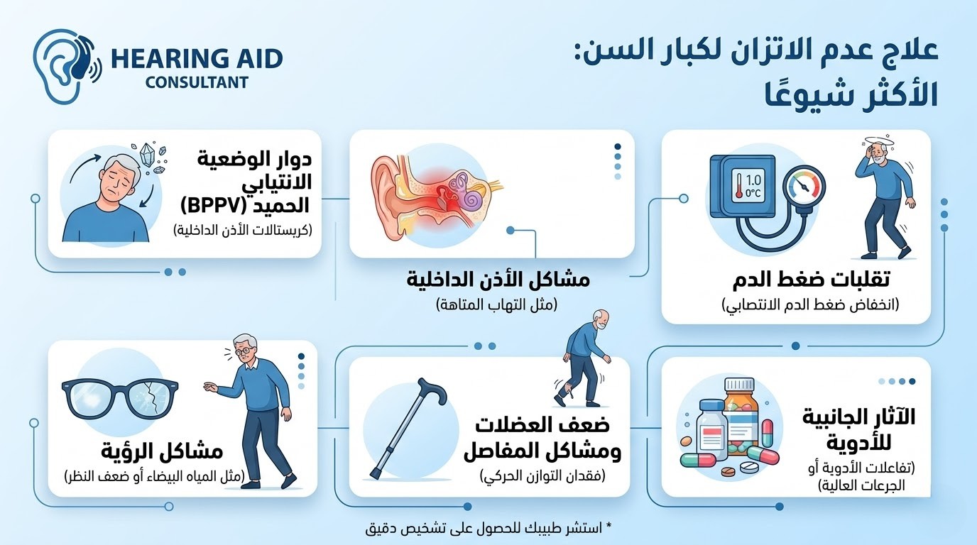 علاج عدم الاتزان لكبار السن: الأسباب الأكثر شيوعًا